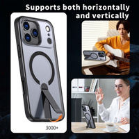 Funda Magnética Antigolpes para Teléfono con Soporte Vertical Oculto, Marco Metálico para Cámara, Cobertura Total para iPhone 18 17 16 15 Plus Pro Max