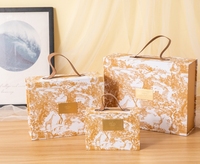 Boîte cadeau de luxe en carton rigide à poignée pour la Saint-Valentin, mariage, bougie, avec doublure en éponge gaufrée, recyclée