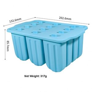 Moules à glaces en silicone à 12 cavités, moules à gâteaux de qualité alimentaire pour la crème glacée, grand ensemble de moules à glaces, moule à bâtonnets glacés réutilisable - Product Image 5