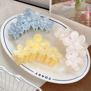 กิ๊บหนีบผมลายหินอ่อนไล่สีขนาดจัมโบ้ ลายดอกไม้ 3 มิติ สำหรับผมหนา ผู้หญิงและวัยรุ่น - Product Image 4