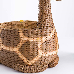 Paniers de rangement en paille tressée à la main en forme de cerf mignon en jacinthe d'eau, paniers de rangement pour jouets en paille pour les chambres d'enfants - Product Image 3