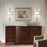 Appliques murales modernes en bronze de haute qualité avec abat-jour en tissu pour chambre, salon, escalier, couloir applique murale nordique pour hôtel