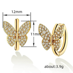 Orecchini a Farfalla con Micro Pavé per Donne, Eleganti Gioielli per Orecchie Scintillanti e alla Moda - Product Image 4
