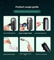 Lámpara de Noche LED Creativa con Forma de Luna y Cielo Estrellado, Control Táctil, 3500K, Luz Blanca Cálida, Alimentación USB, ABS, Proyección de Logotipo, Ideal para Dormitorio