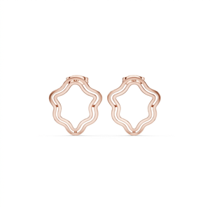 Boucles d'oreilles clous en or massif 18 carats, ton or rose, diamant texturé, taille marquise, avec certification IGI, pierre ronde, bijoux pour femme - Product Image 1