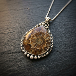 Pendentif en argent sterling 925 fait main avec ammonite 100% naturelle sertie clos, magnifique cadeau raffiné, expédition rapide, OEM - Product Image 2