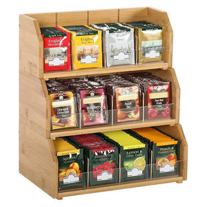 Creative 3-Layer Stackable Bamboo Tea Bag Organizer Multi-Purpose <b>Storage</b> Holder Tea Bags <b>Containers</b> Tea Rack Teabag Cabinet - Product Image 1