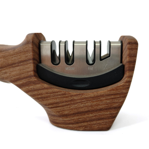Aiguiseur de couteaux à 4 sections Aiguiseur de couteaux manuel Aiguiseur de couteaux couleur <span class=keywords><strong>bois</strong></span> avec série <span class=keywords><strong>ciseaux</strong></span> - Product Image 2
