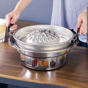 หม้อปิ้งย่างและหม้อสุกี้อลูมิเนียมขายดีสำหรับประเทศไทยและลาว - Product Image 4