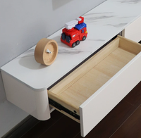 Meuble TV mural flottant moderne, console multimédia en bois, centre de divertissement pour salon