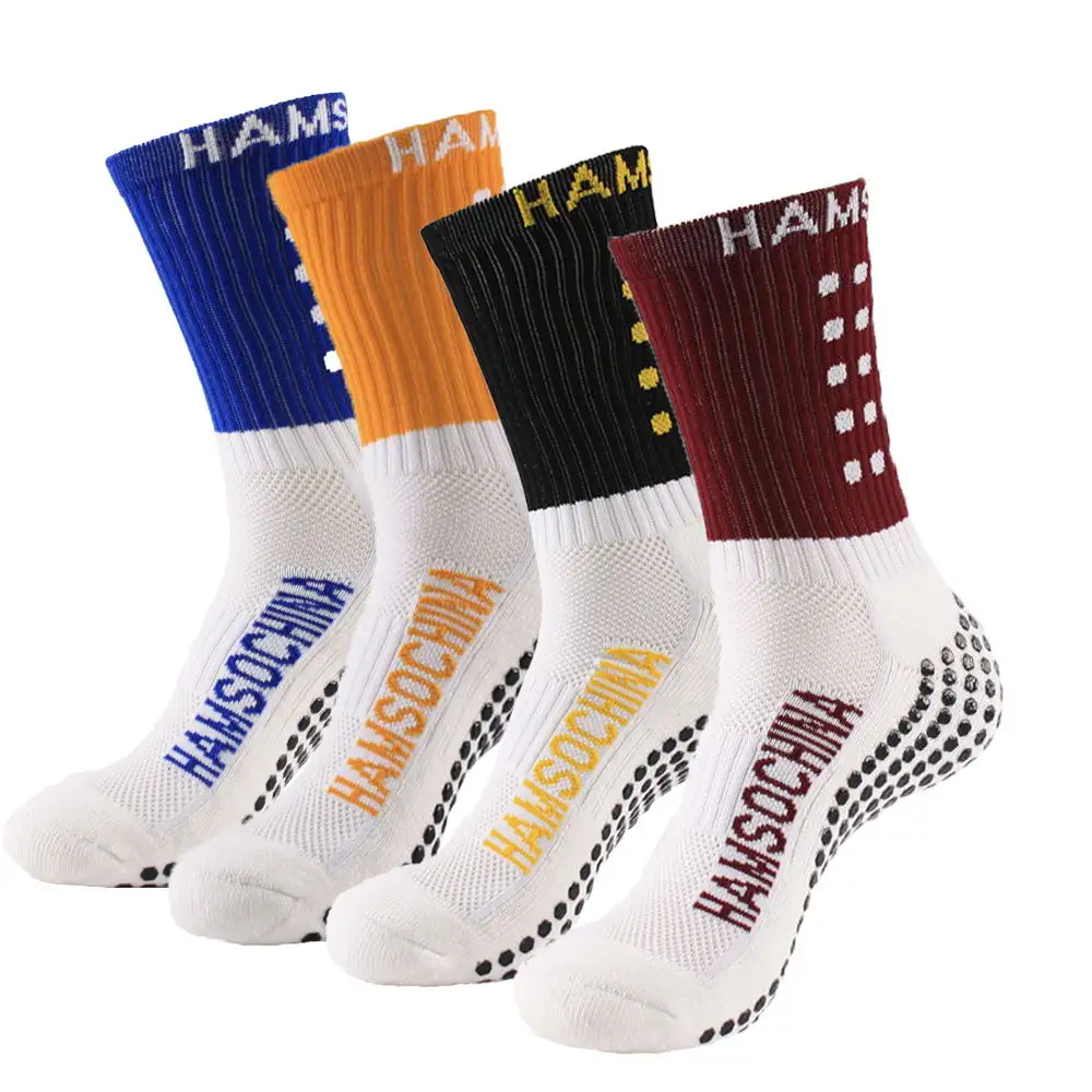ถุงเท้าฟุตบอลสำหรับผู้ชายเนื้อผ้าบางระบายอากาศได้ดีทำจากผ้าฝ้าย100% ออกแบบได้ตามต้องการ