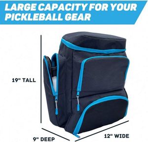 Sac à dos de sport grande capacité, échantillon gratuit, pour pickleball, hommes et femmes, capacité de 2 à 4 raquettes avec poches de rangement - Product Image 4