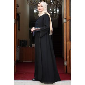 Hijab abbigliamento taglie forti delicato tessuto Chiffon sabbia Plus Size Hijab abito da sera