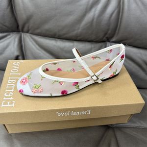 <span class=keywords><strong>Ballerine</strong></span> <span class=keywords><strong>con</strong></span> Ricamo Floreale, Punta Quadrata e Cinturino <span class=keywords><strong>con</strong></span> <span class=keywords><strong>Fibbia</strong></span>, <span class=keywords><strong>Scarpe</strong></span> Estive Casual in Rete - Product Image 4