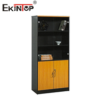 Ekintop Petit Bureau de Direction Mobilier de Bureau Moderne et Économique en Bois Table de Bureau de PDG avec Tiroirs et Bibliothèques
