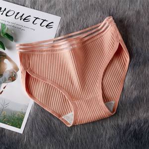 Celana Dalam Wanita Katun Berongga, Garis-garis, Pinggang Rendah Lembut Ramah Kulit Wanita 2022 - Product Image 3