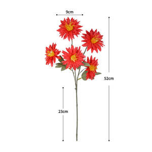 Dongchen Crafts Artificial Chrysanthemum <b>Flowers</b> 5 Heads Per Stem <b>Silk</b> <b>Flower</b> Polyester Petals For Home Wedding Decor - Product Image 5