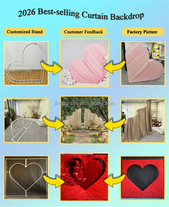JINDA Nouvelle Arche Métallique Ondulée pour Toile de Fond, Rideau en Tissu Soie Lactée Extensible pour Cérémonie de Mariage, Fête, Décoration de Scène - Product Image 6