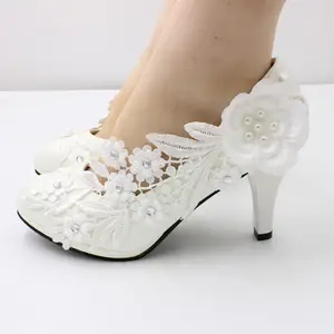 2022 moda yeni tasarım el yapımı naylon dantel kadınlar için düz düğün ayakkabı gelin yaz beyaz bayanlar nefes alan günlük ayakkabılar