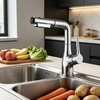 Robinet de cuisine multifonctionnel en alliage de cuivre, design moderne et minimaliste, commande à levier unique, cartouche céramique