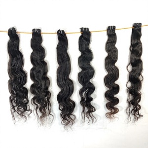 Extensions de cheveux humains Remy 100% vierges naturels noirs non traités, ondulés, double trame, 100g, provenant de temples indiens - Product Image 1