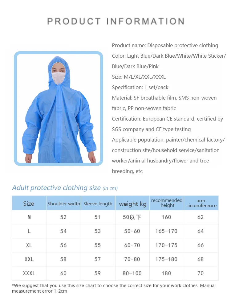 Ucuz tulumlar tek kullanımlık koruyucu takım elbise tipi 5 6 tulum tek kullanımlık tulumlar