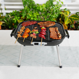Mini Outdoor Barbecue Grill 14 Inch Portable Charcoal Grill With Lid For Camping And Picnics - Product Image 2