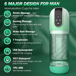 Masturbador Masculino Automático Succión Girar Pene Bomba de Vacío Masajeador de Agua Coño Vagian Pocket Masturbación Copa Juguete Sexual Para Hombres - Product Image 2