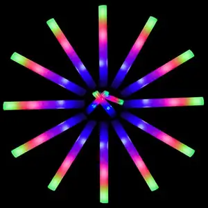 Tubo luminoso RGB para clube noturno, bastão luminoso para concertos, material de néon para festas, luminária LED em bastão de espuma