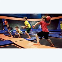 Équipement de parc de trampoline de gymnastique intérieur commercial, aire de jeux d'exercice pour adultes et enfants avec mousse et plastique à vendre