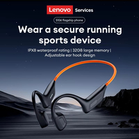 Écouteurs de natation étanches IPX8 Lenovo S106, sans fil BT 6.0, ajustement sécurisé, antidérapants, pour la gym