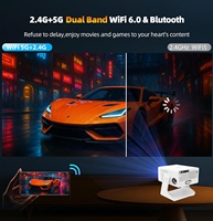Nouveau projecteur LED WiFi domestique avec système TV en direct, mise au point automatique, Full HD 1080P, 600 ANSI Lumens, prise en charge 3D et films 4K, haut-parleurs intégrés