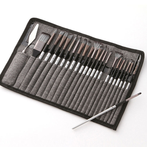 BOMEIJIA Set di 24 Pennelli in Legno Grigio Argento - Manici Lunghi, Qualità Artistica per Acrilico e Acquerello - Product Image 5