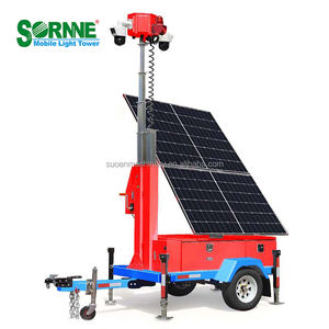 Rimorchio Mobile per Sorveglianza in Cantiere con Pannelli Solari e Telecamera PTZ - Product Image 3