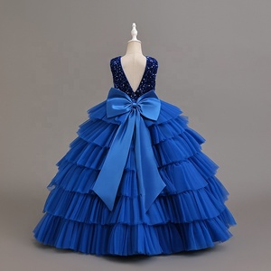 Abito Formale per Bambine in Pronta Consegna, Nuovo Stile Europeo e Americano, Elegante Gonna a Strati, Abbigliamento di Alta Gamma per Bambini - Product Image 3