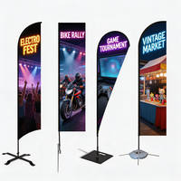 Drapeaux plume promotionnels personnalisés pour l'extérieur, bannières publicitaires économiques, impression par sublimation, logo imprimé, drapeaux de plage résistants au vent