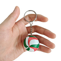 Personnalisation en gros, porte-clés mini volley-ball 3D sur mesure, porte-clés de football
