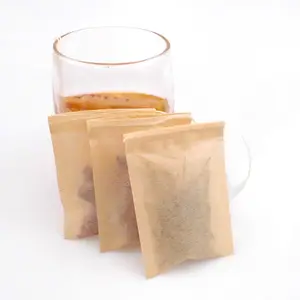 6*8cm Heat Seal Natural Paper Tea Bag Filter Paper Empty Tea Bag with string