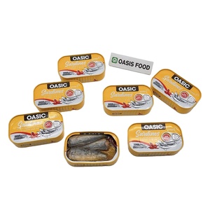 Sardine <span class=keywords><strong>in</strong></span> Scatola da 125g del Miglior Fornitore Cinese <span class=keywords><strong>in</strong></span> Olio Vegetale con Polvere di Peperoncino/Olio/Pepe, Snack Saporito e Saziente - Product Image 1