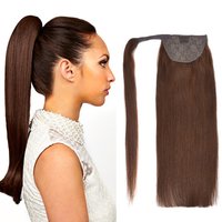 Extension de cheveux indiens brésiliens en queue de cheval spéciale, Clip pour femme, queue de cheval naturelle, emmêlé, cordon, vente en gros