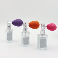 Petit flacon pulvérisateur de poudre scintillante sèche en verre rectangulaire de 10ml 20ml avec col à vis pompe à poudre airbag à brume fine