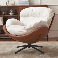 Fauteuil de salon pivotant et inclinable en similicuir PU de style européen moderne avec repose-pieds, meubles de maison, pieds en métal