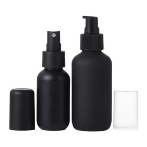 Black Frosted Plastic <b>Bottles</b> 60ml 120ml With <b>Pump</b> Spray For Skincare Packaging - Product Image 4