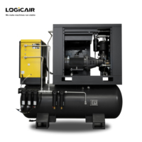 Compresseur d'air industriel à vis rotatif LOGICAIR 4-en-1 avec sécheur et réservoir, machine 5,5 kW 7,5 CV pour usine et atelier