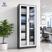 Muebles de Oficina, Archivador Metálico de Acero, Armario de Almacenamiento con Cerradura, Archivador de Acero Laminado en Frío Resistente para Oficina en Casa