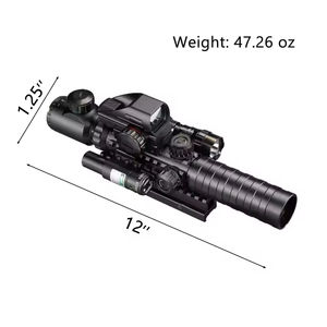 Ensemble de lunettes optiques multifonctions pour l'extérieur, construction en alliage, laser rouge/vert, lampe torche LED - Product Image 3