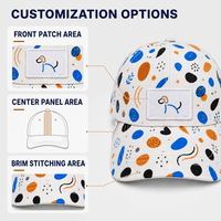 Casquette de baseball blanche imprimée avec patch chien pour le quotidien, le streetwear, les voyages et les activités de plein air – Casquette en sergé à 6 panneaux et visière incurvée