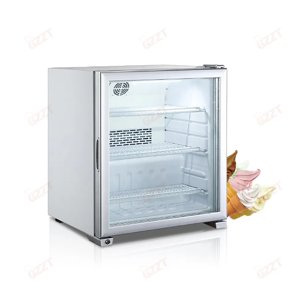 Grocery Store Mini Size 112l Commercial Countertop Refrigerated Automatic defrost Mini Ice Cream Display Freezer Showcase