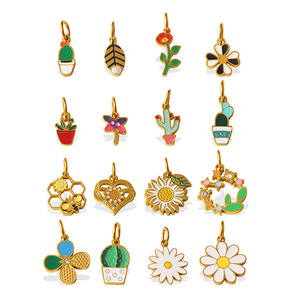 Abalorios de la Serie Plantas de Aleación de Zinc: Cactus, Flor, Abeja - Accesorios de Joyería DIY, Colgante de Moda Unisex - Product Image 5