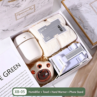 Coffret Cadeau Tech : Humidificateur, Chauffe-Mains, Câble de Données, Porte-Clés, Support Téléphone – Boîte Cadeau Romantique Saint-Valentin pour Elle – Cadeaux Promotionnels